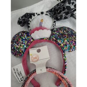 Wonder Nation Girls 3 Pack Headbands Sequin Birthday Ears Spotted Bow Glitter